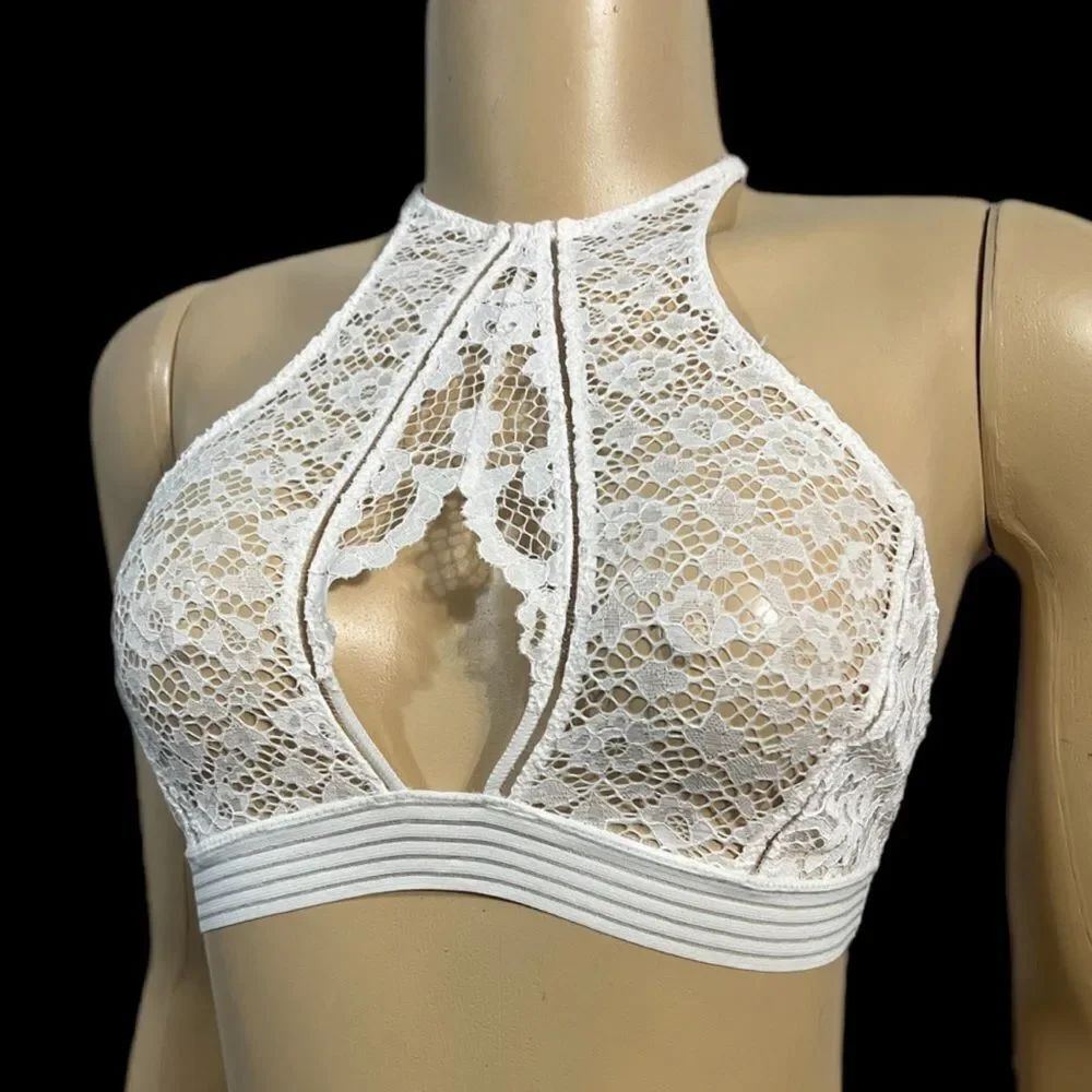 Victoria’s Secret Very sexy High Neck Sexy Peekaboo Bralette Bra off White S